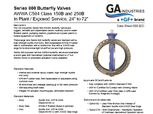 24-72in Exposed Series 800 Data Sheet 800-02D