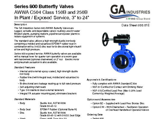 3-24in Exposed Series 800 Data Sheet 800-01E