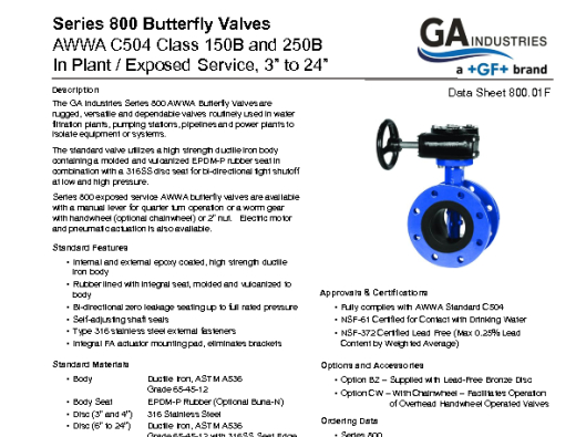 3-24in Exposed Series 800 Data Sheet 800-01F