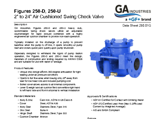 Figure 250 Data Sheet 250-01G (2 to 24in)