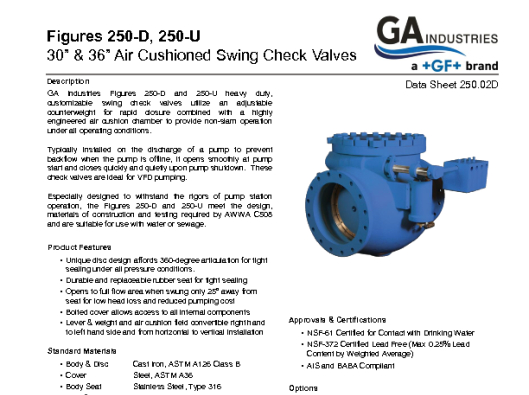 Figure 250 Data Sheet 250-02D (30 to 36in)