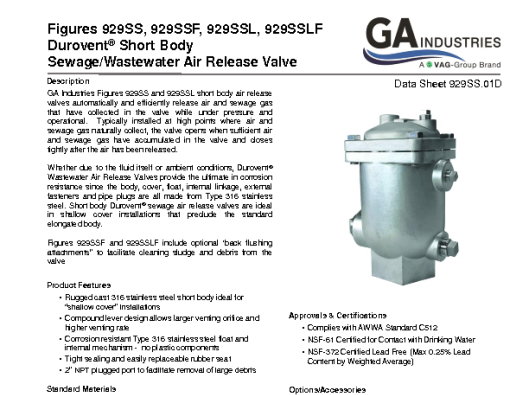 Figure 929SS Data Sheet 929SS-01D