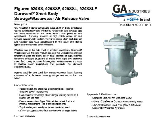 Figure 929SS Data Sheet 929SS-01D (NPT)
