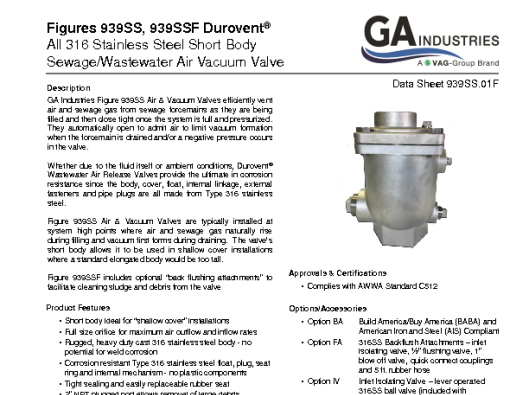 Figure 939SS Data Sheet 939SS-01F