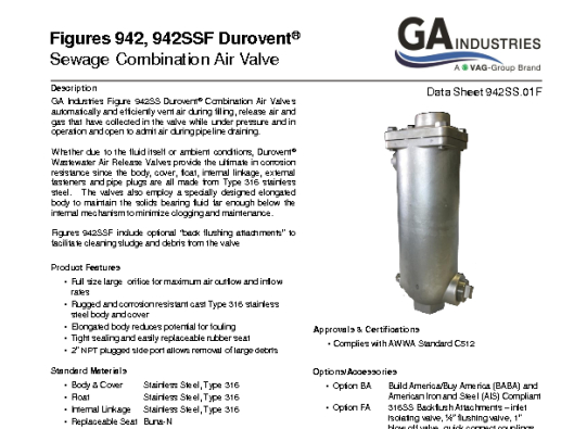 Figure 942SS Data Sheet 942SS-01F