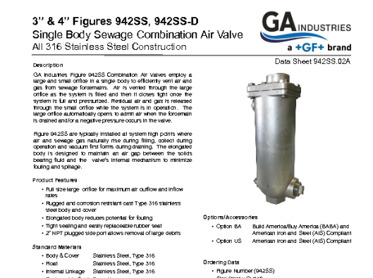 Figure 942SS Data Sheet 942SS-02A (3-4in)