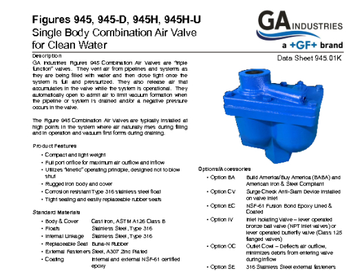 Figure 945 Data Sheet 945-01K