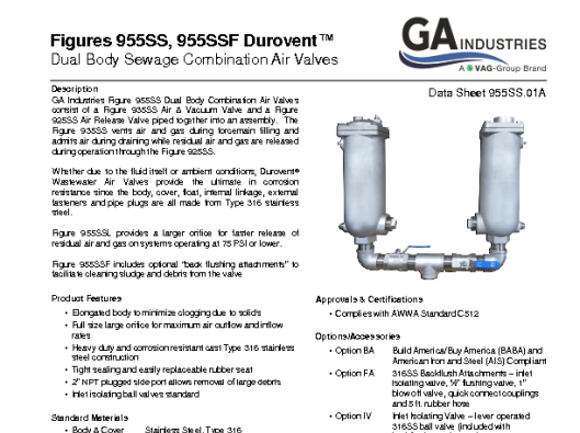 Figure 955SS Data Sheet 955SS-01A