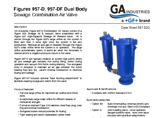 Figure 957 Data Sheet 957-02G (4 in & 6 in FLG)