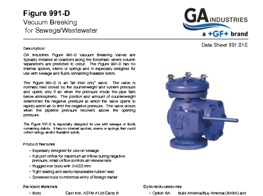 Figure 991D Data Sheet 991-01E