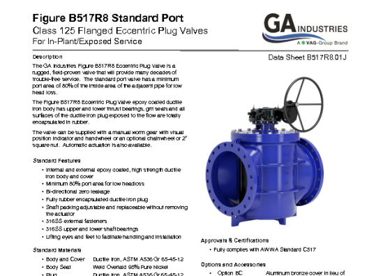 Figure B517R8 FLG Std Port Data Sheet B517R8-01J