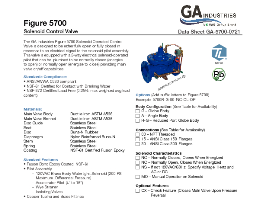 GA-5700-0721 Data Sheet